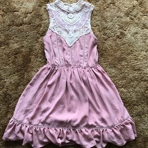 altar’d state | pink and crochet ruffle dress